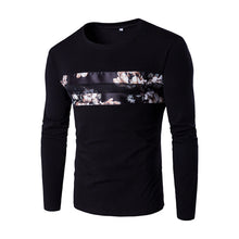 Floral T Shirts Hombre Camisa Masculina Menswear Men's Casual Slim Fit Long Sleeved O Neck T Shirts Hombre SM6