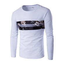Floral T Shirts Hombre Camisa Masculina Menswear Men's Casual Slim Fit Long Sleeved O Neck T Shirts Hombre SM6