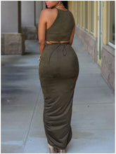 Front Split Suede 2 Piece Set Two Piece Outfits Sleeveless Asymmetrical  Maxi Dress Long Bodycon Bandage Dress SM6