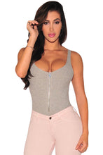 Front-Zip Knitted Spandex Black Bodysuit For Sleeveless All-Match Rompers  Jumpsuit Backless Sexy Bodysuit SM6