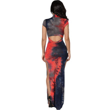 High-Cut Long Tie Dye African Print Dashiki Dress For Hollow Out  Maxi Dress Patterns Vintage Long Beach Dress SM6