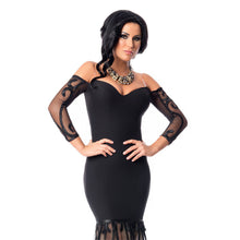 Evening Long Sleeve Party Dresses Strapless Gown Floor Length Dress Black Long Pleated Lace Stitching Dress SM6