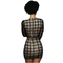 Hollow Out Design Deep v Neck Long Sleeve Dress Bodycon Black Lace Sexy Dress Party Night Club Wear Mini Dress SM6