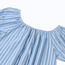 Korean Casual Sexy Women Dresses Blue Striped Off The Shoulder Half Sleeve Shirt Mini Dress Beach Dress Robe SM6
