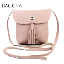 Korean Retro Women Shoulder Bag PU Leather Flap Tassel Bag Pink Stud Casual Mini Crossbody Bag Girl Phone Sling Bag SM6