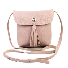 Korean Retro Women Shoulder Bag PU Leather Flap Tassel Bag Pink Stud Casual Mini Crossbody Bag Girl Phone Sling Bag SM6