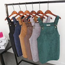 Korean Style College Wind Restoring Ancient Ways Corduroy Suspenders Big Pocket Straight Vest Dress LE3 SM6