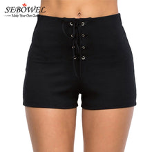 Lace Up Tunic ladies Shorts  High Waist Shorts Casual Short Pants Pantalones Cortos Mujer Short Femme SM6