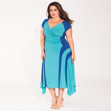 Larger Plus Size Women Sexy V Neck Bandage Body-con Long Maxi Casual Dress SM6