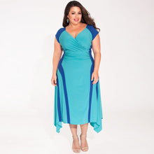 Larger Plus Size Women Sexy V Neck Bandage Body-con Long Maxi Casual Dress SM6