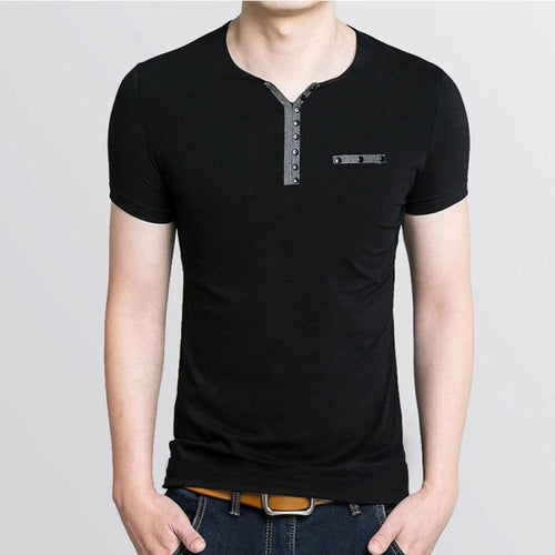 2016 Latest Mens Fashion Shirts Slim Fit V Collar Short Sleeve Casual Shirt Sobretudo Masculino#3546 SM6