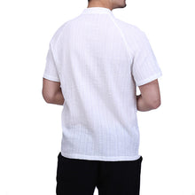 Men Chinese Style Short Sleeved Cotton Linen Shirts Men's Casual Slim Fit Shirt Camisa Hombre SM6
