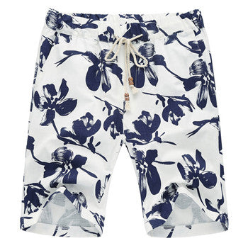 Men Beach Homme Bermuda Shorts Men's Casual Slim Fit Large Size Knee Length Beach Floral Short Outwear Trousers Men SM6