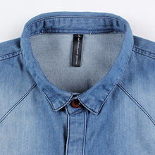 Men Cotton Shirts Men's Casual Slim Fit Long Sleeved Turn Down Collar Denim Jeans Shirts Camisa Masculina SM6