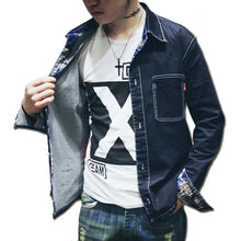 Men Denim Jeans Shirts Camisa Masculina Men's Casual Slim Fit Long Sleeved Turn Down Collar Large Size Shirts SM6