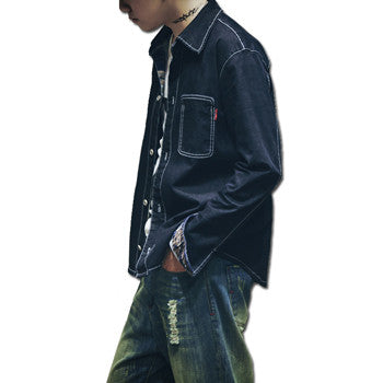 Men Denim Jeans Shirts Camisa Masculina Men's Casual Slim Fit Long Sleeved Turn Down Collar Large Size Shirts SM6