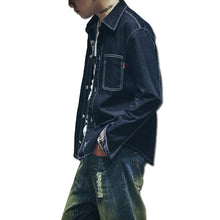 Men Denim Jeans Shirts Camisa Masculina Men's Casual Slim Fit Long Sleeved Turn Down Collar Large Size Shirts SM6