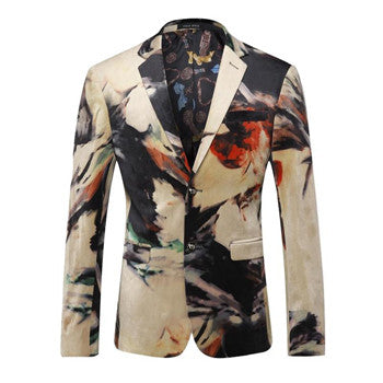 Men Floral Casual SM6azers Nightclub Party Dress Suits Formal Terno Masculino Veste De Loisir Men's Slim Fit SM6azers SM6