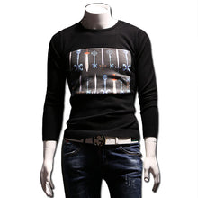 Men Long Sleeved O Neck Sweaters Pullovers Outwear Men's Casual Slim Fit Large Size Floral Sweaters Hombre SM6