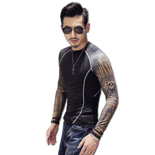 Men Printing Funny T Shirts Tees Tops Camisa Masculina Men's Casual Slim Fit O Neck Long Sleeved T Shirts SM6