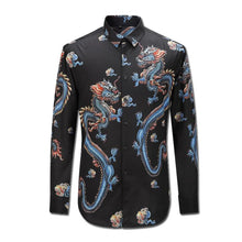 Men Printing Shirts Hombre Camisa Masculina Men's Casual Slim Fit Long Sleeved Turn Down Collar Large Size Shirts SM6