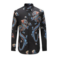 Men Printing Shirts Hombre Camisa Masculina Men's Casual Slim Fit Long Sleeved Turn Down Collar Large Size Shirts SM6