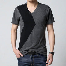 2016 Men Shirt Short Sleeve Slim Fit Casual Tee Tops Cotton Blend Vestido Listrado #3546 SM6