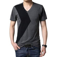 2016 Men Shirt Short Sleeve Slim Fit Casual Tee Tops Cotton Blend Vestido Listrado #3546 SM6