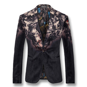 Men Single Button Style SM6azers Jackets Dress Suits Coats Men's Casual Slim Fit Long Sleeved Veste De Loisir SM6