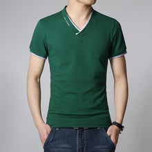 Men Tshirts Cotton Plus Size Men T shirt V Neck Mens Slim Fit T-shirts Luxury Printed Men's White Tops Homens Camiseta SM6
