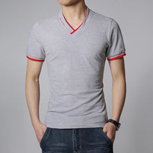 Men Tshirts Cotton Plus Size Men T shirt V Neck Mens Slim Fit T-shirts Luxury Printed Men's White Tops Homens Camiseta SM6
