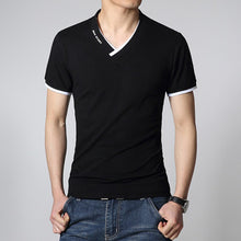 Men Tshirts Cotton Plus Size Men T shirt V Neck Mens Slim Fit T-shirts Luxury Printed Men's White Tops Homens Camiseta SM6
