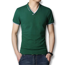Men Tshirts Cotton Plus Size Men T shirt V Neck Mens Slim Fit T-shirts Luxury Printed Men's White Tops Homens Camiseta SM6