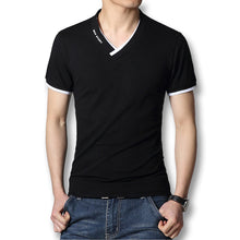 Men Tshirts Cotton Plus Size Men T shirt V Neck Mens Slim Fit T-shirts Luxury Printed Men's White Tops Homens Camiseta SM6