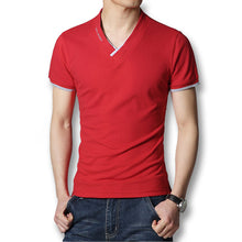 Men Tshirts Cotton Plus Size Men T shirt V Neck Mens Slim Fit T-shirts Luxury Printed Men's White Tops Homens Camiseta SM6