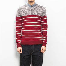 Men Knitted Stripped Sweaters Pullovers Men's Casual Slim Fit Plus Size Long Sleeved O Neck Sweaters Hombre SM6