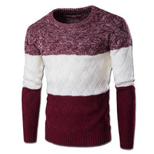 Men Patchwork Sweaters and Pullovers Hombre Men's Casual Slim Fit Long Sleeved O Neck Sweaters Outwear SM6