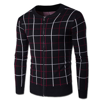 Men Zipper Jackets Knitted Sweaters Sweatercoats Cardigans Men's Casual Slim Fit Long Sleeved O Neck Sweater SM6