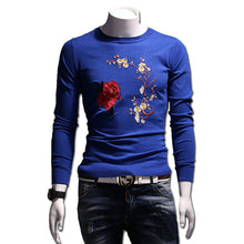 Menswear Hombre Floral Sweaters and Pullovers Men's Casual Slim Fit Long Sleeved O Neck Knitted Sweaters Men SM6