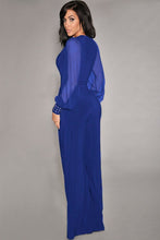 Mesh Long Sleeve Romper Red Wide Leg Jumpsuit Elegant Sexy Deep V Neck One Piece Rompers  Jumpsuit Long Pants 6650 SM6