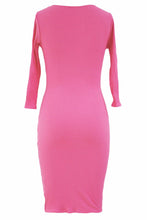 Casual Dress Sexy High-Slit Short Black Midi Dress Half-Sleeve Pencil Dresses For Wo SM6