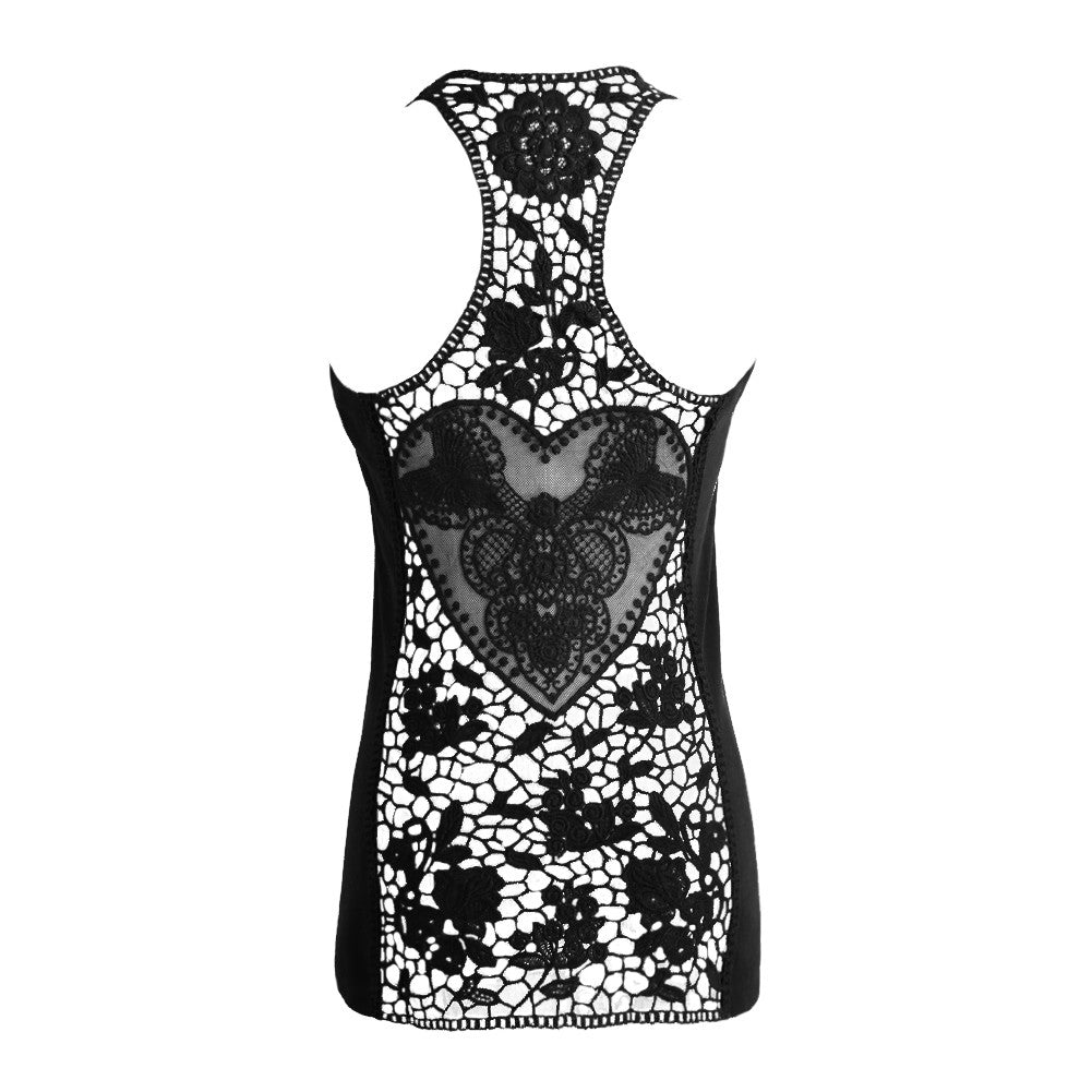 Women's Tank Top Sleeveless Vest Racerback Solid Casual Women Tops Crochet Hollow Out Blusas SM6