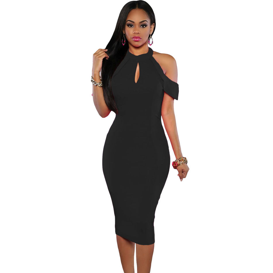 s Backless Evening Off Shoulder Party Dresses Short Club Sexy Bodycon Dress Elegant Black Midi Dress SM6