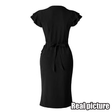 s Cascading Ruffle Bud Elegant Dress Tunic Black Midi Pencil Dresses For Evening Short Party Dress SM6