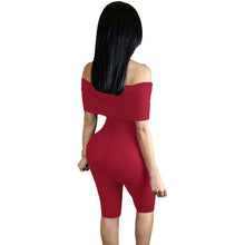 s Off Shoulder Jumpsuit Knee-Length Rompers  Jumpsuit Skinny Slash-Neck Red Shorts Jumpsuits 64066 SM6