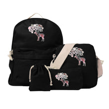 Colorful Deer Pattern Canvas Women Backpack Casual Travel Bags Korean School Bags Mochila Feminina SM6
