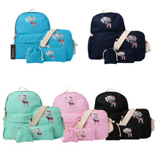 Colorful Deer Pattern Canvas Women Backpack Casual Travel Bags Korean School Bags Mochila Feminina SM6