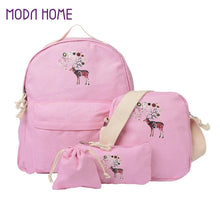 Colorful Deer Pattern Canvas Women Backpack Casual Travel Bags Korean School Bags Mochila Feminina SM6