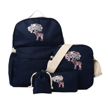 Colorful Deer Pattern Canvas Women Backpack Casual Travel Bags Korean School Bags Mochila Feminina SM6