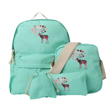Colorful Deer Pattern Canvas Women Backpack Casual Travel Bags Korean School Bags Mochila Feminina SM6